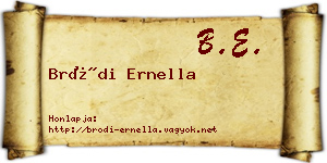Bródi Ernella névjegykártya